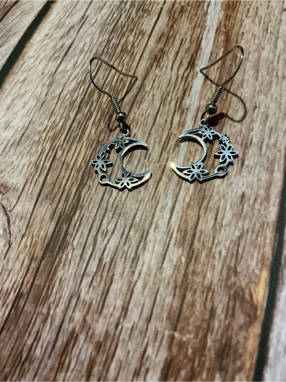 Celestial Crescent Flower Moon Earrings